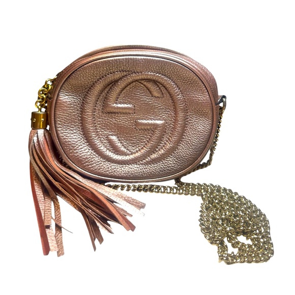 Auth Gucci Metallic Pink Disco Crossbody SoHo
Bag Purse Handbag - Picture 5 of 14